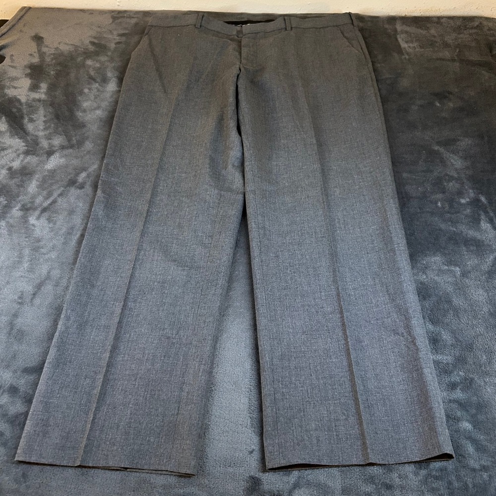 Apt. 9 Slim Fit Dress Pants Mens 38x30" Gray Viscose Blend Flat Front Office